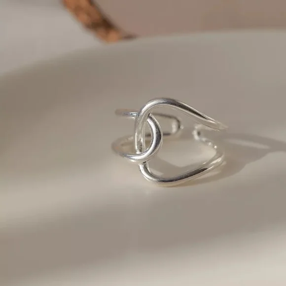 NEW Unisex 925 Sterling Silver Polished Knot Adjustable Ring - Picture 11 of 15